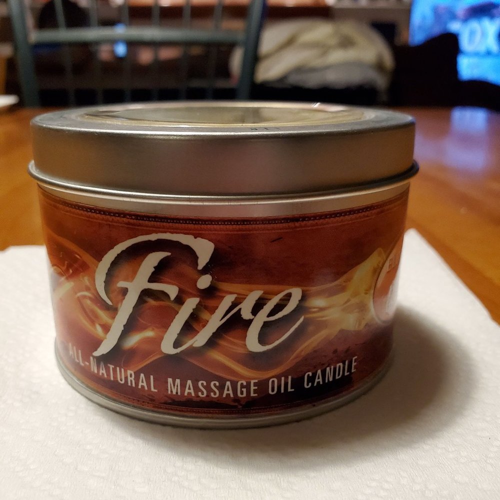 All Natural Massage Soy Oil Candle - Fire - Smells like cinnamon